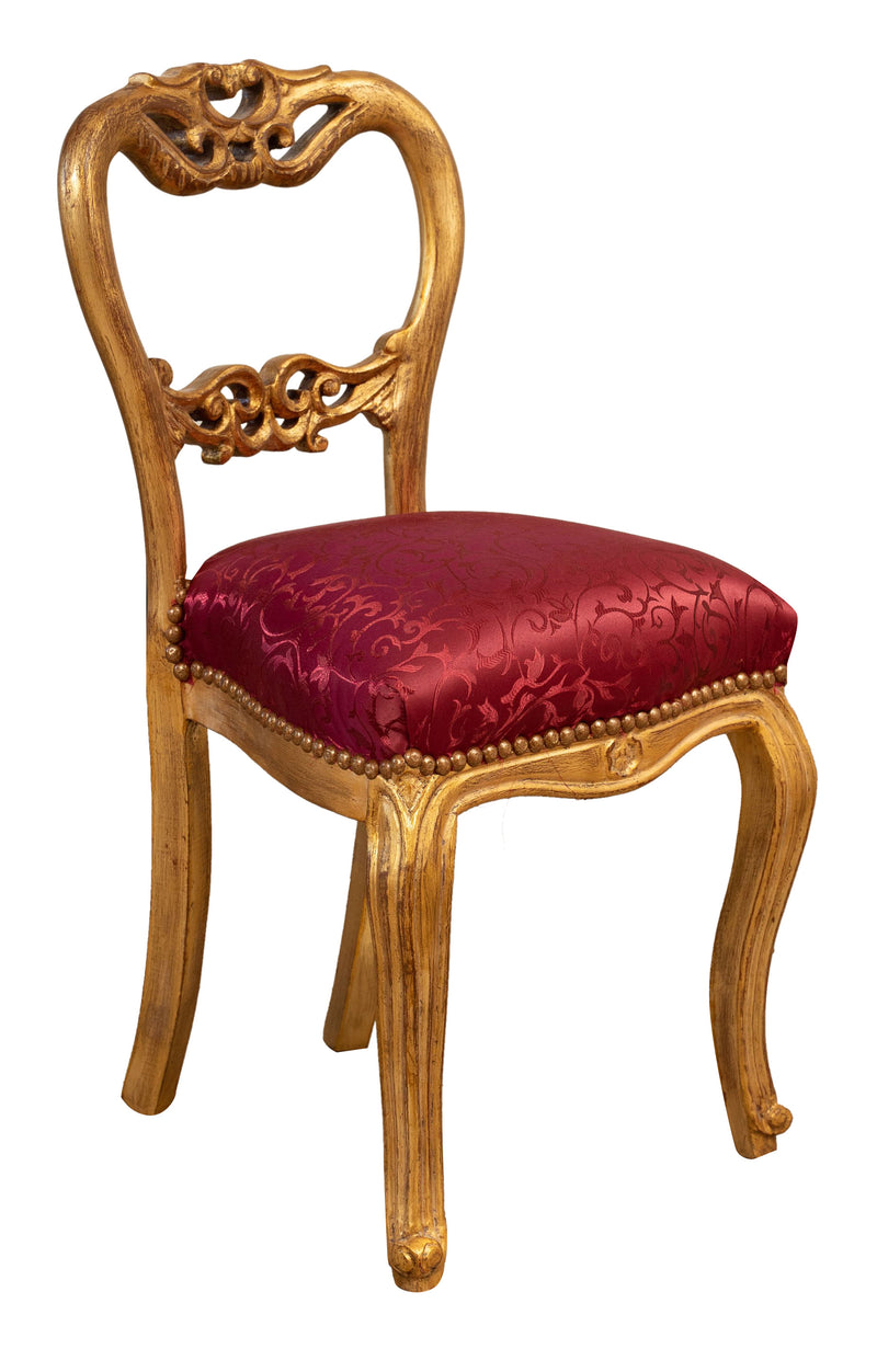 Biscottini Sedia poltroncina stile francese Luigi XVI in legno massello di faggio XVI,