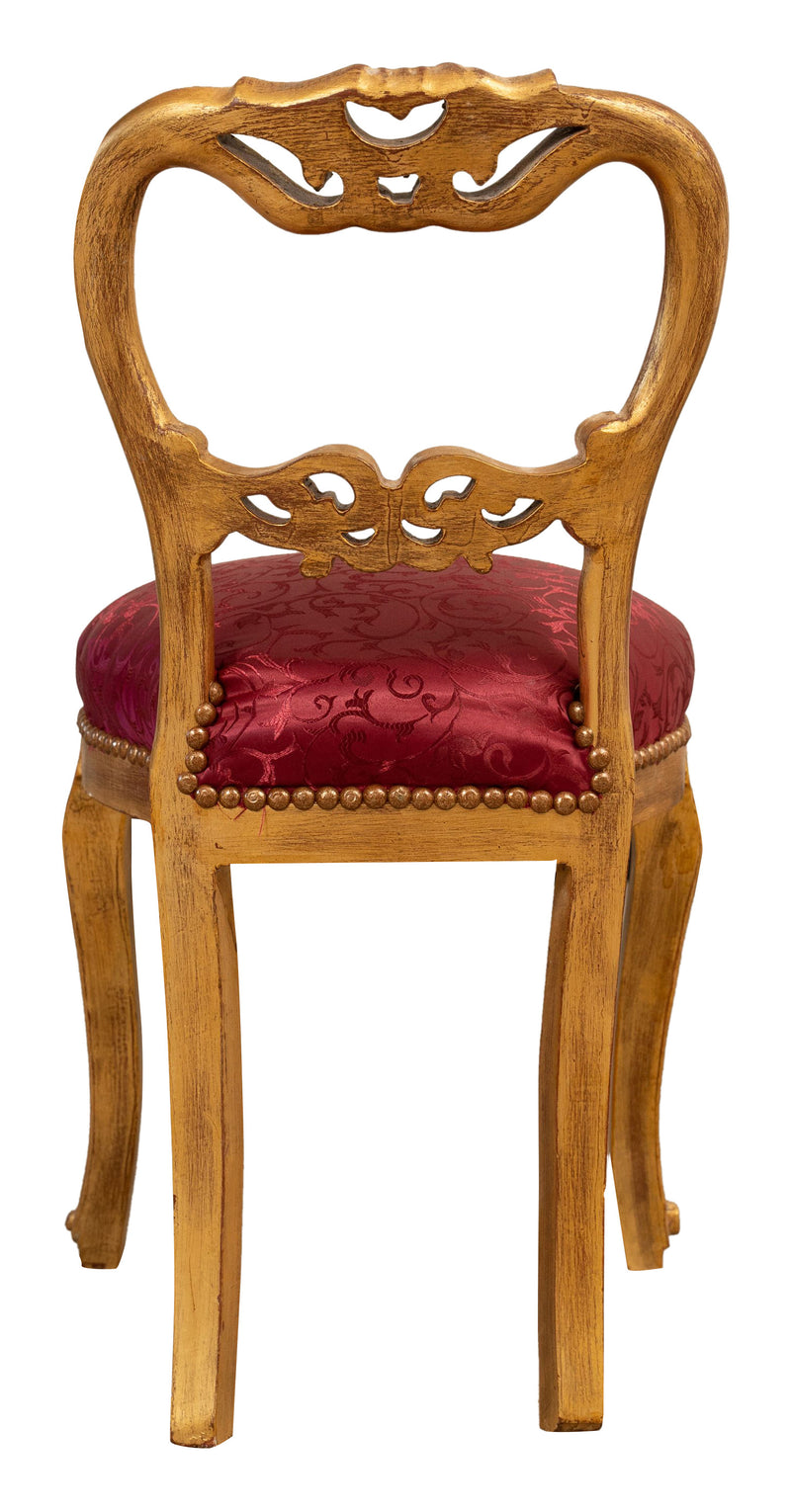 Biscottini Sedia poltroncina stile francese Luigi XVI in legno massello di faggio XVI,