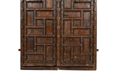 Biscottini Porta portone in legno massello e ferro da interno o da esterno vecchia e antica medievale scorrevole
