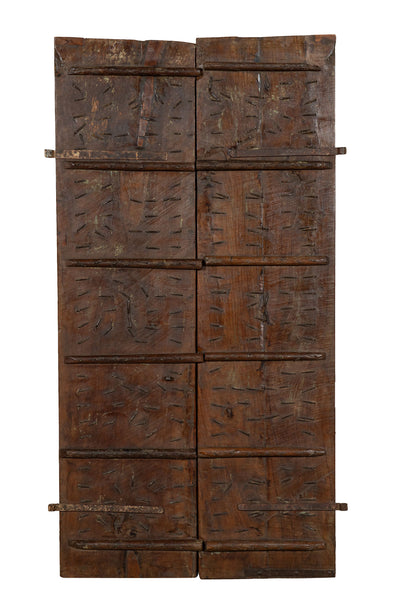 Biscottini Porta portone in legno massello e ferro da interno o da esterno vecchia e antica medievale scorrevole