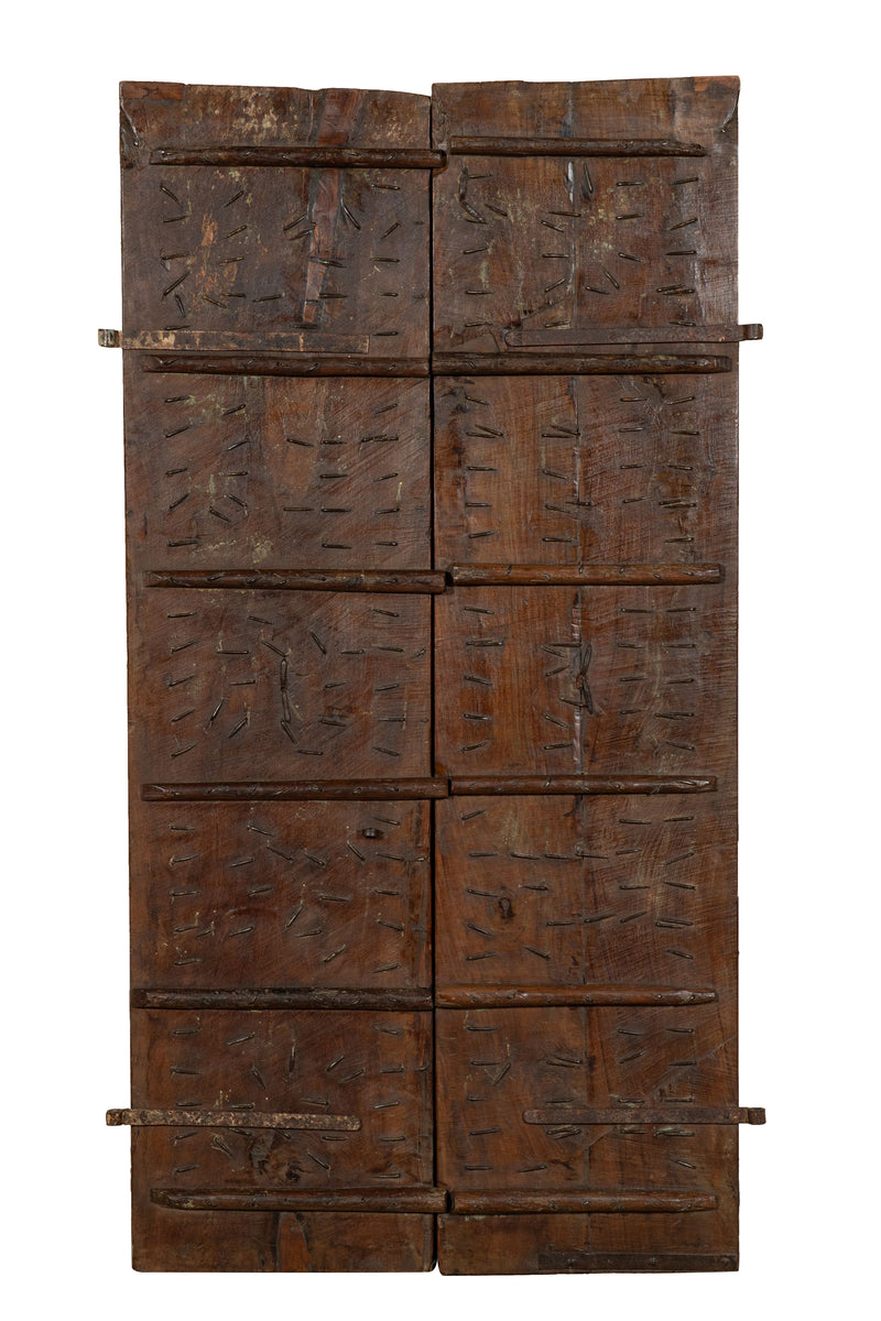 Biscottini Porta portone in legno massello e ferro da interno o da esterno vecchia e antica medievale scorrevole