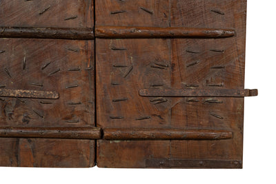 Biscottini Porta portone in legno massello e ferro da interno o da esterno vecchia e antica medievale scorrevole