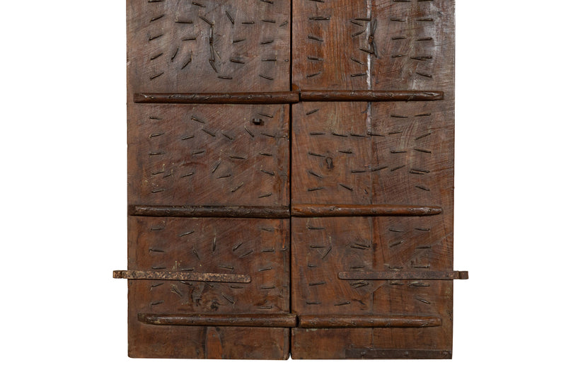 Biscottini Porta portone in legno massello e ferro da interno o da esterno vecchia e antica medievale scorrevole