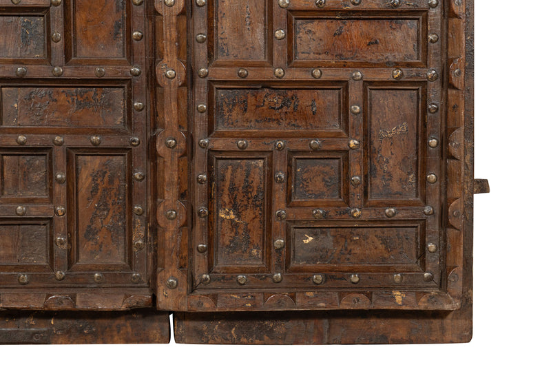 Biscottini Porta portone in legno massello e ferro da interno o da esterno vecchia e antica medievale scorrevole
