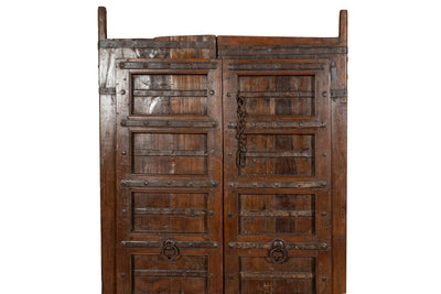 Biscottini Porta portone in legno massello e ferro da interno o da esterno vecchia e antica medievale scorrevole