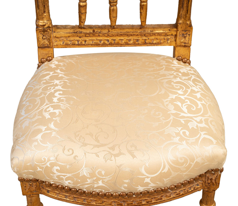 Biscottini Sedia poltrona stile francese Luigi XVI in legno massello di faggio poltroncina