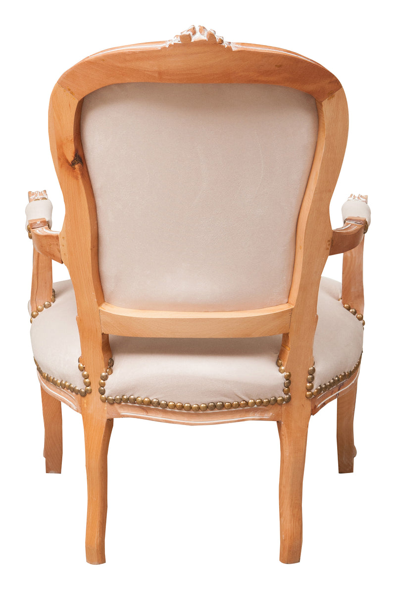 Biscottini Poltrona stile francese Luigi XVI in legno massello di faggio XVI, faggio,