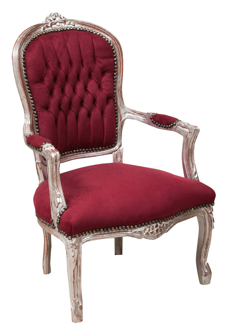 Biscottini Poltrona stile francese Luigi XVI in legno massello di faggio XVI, faggio,