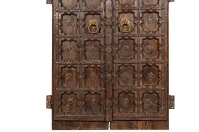 Biscottini Porta portone in legno massello e ferro da interno o da esterno vecchia e antica medievale scorrevole