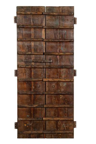 Biscottini Porta portone in legno massello e ferro da interno o da esterno vecchia e antica medievale scorrevole