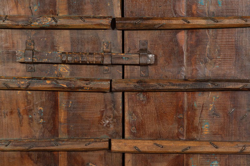 Biscottini Porta portone in legno massello e ferro da interno o da esterno vecchia e antica medievale scorrevole