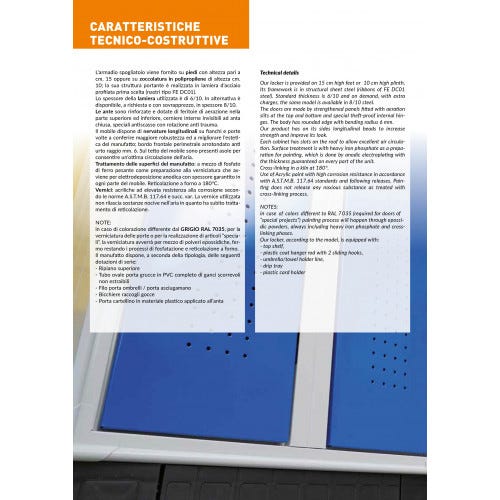 Armadietto spogliatoio con tramezza sporco/pulito multi vano ad 8 posti monoblocco cm. 120x50x180h