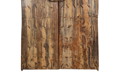 Biscottini Porta portone in legno massello e ferro da interno o da esterno vecchia e antica medievale scorrevole