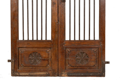 Biscottini Porta portone in legno massello e ferro da interno o da esterno vecchia e antica medievale