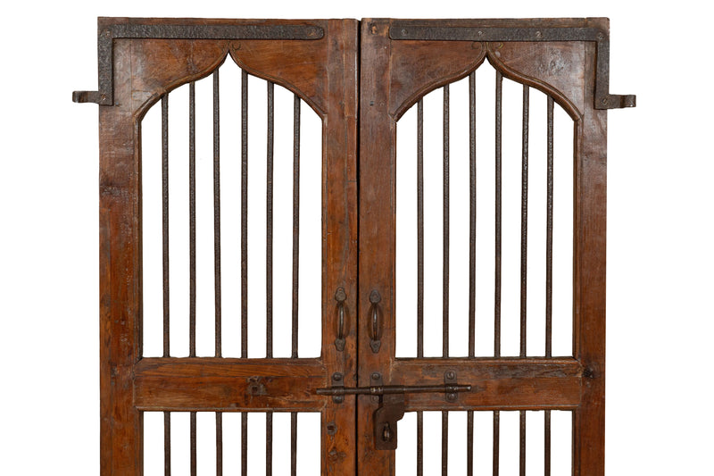 Biscottini Porta portone in legno massello e ferro da interno o da esterno vecchia e antica medievale