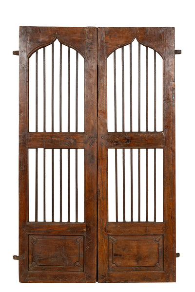 Biscottini Porta portone in legno massello e ferro da interno o da esterno vecchia e antica medievale