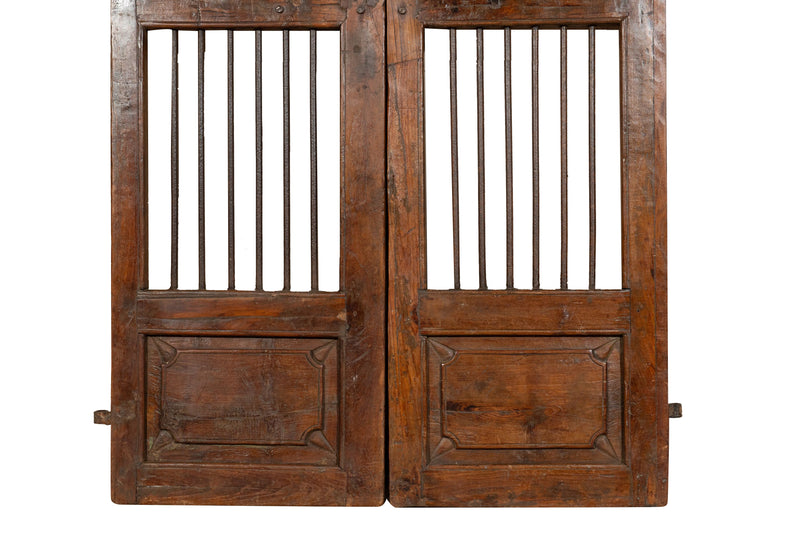 Biscottini Porta portone in legno massello e ferro da interno o da esterno vecchia e antica medievale