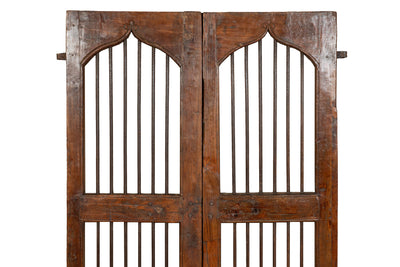 Biscottini Porta portone in legno massello e ferro da interno o da esterno vecchia e antica medievale