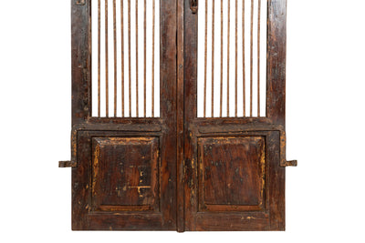 Biscottini Porta portone in legno massello e ferro da interno o da esterno vecchia e antica medievale