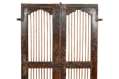 Biscottini Porta portone in legno massello e ferro da interno o da esterno vecchia e antica medievale