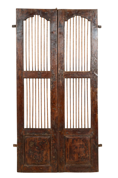 Biscottini Porta portone in legno massello e ferro da interno o da esterno vecchia e antica medievale