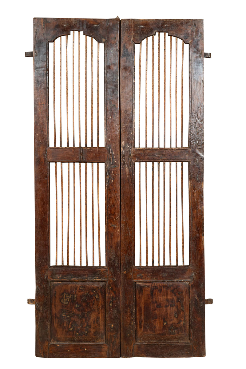 Biscottini Porta portone in legno massello e ferro da interno o da esterno vecchia e antica medievale