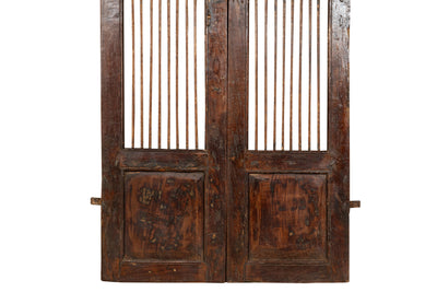 Biscottini Porta portone in legno massello e ferro da interno o da esterno vecchia e antica medievale