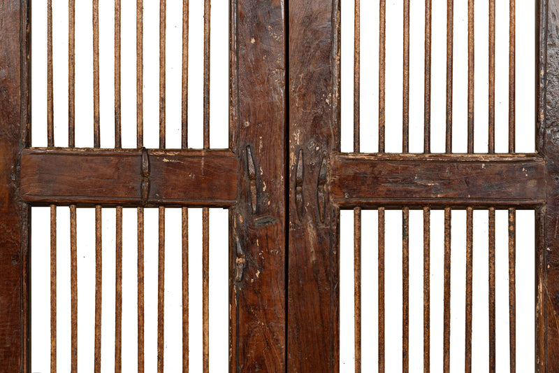 Biscottini Porta portone in legno massello e ferro da interno o da esterno vecchia e antica medievale