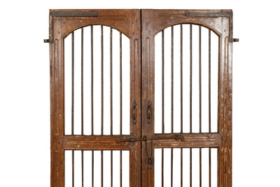 Biscottini Porta portone in legno massello e ferro da interno o da esterno vecchia e antica medievale scorrevole