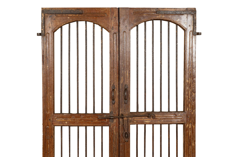 Biscottini Porta portone in legno massello e ferro da interno o da esterno vecchia e antica medievale scorrevole