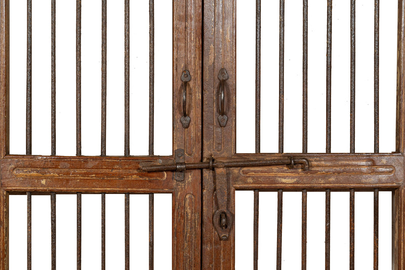 Biscottini Porta portone in legno massello e ferro da interno o da esterno vecchia e antica medievale scorrevole