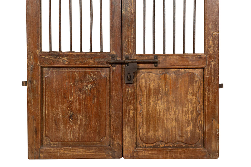 Biscottini Porta portone in legno massello e ferro da interno o da esterno vecchia e antica medievale scorrevole