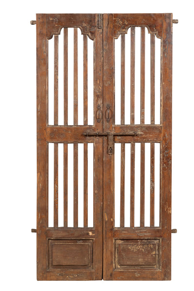 Biscottini Porta portone in legno massello e ferro da interno o da esterno vecchia e antica medievale scorrevole