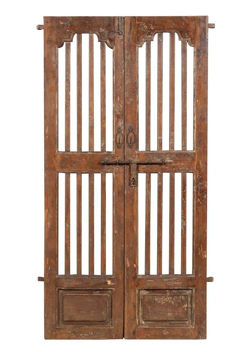 Biscottini Porta portone in legno massello e ferro da interno o da esterno vecchia e antica medievale scorrevole