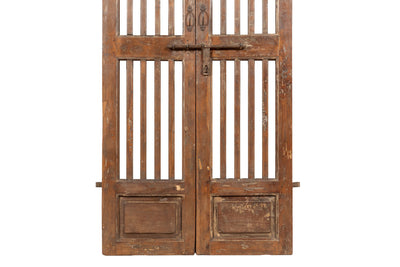 Biscottini Porta portone in legno massello e ferro da interno o da esterno vecchia e antica medievale scorrevole