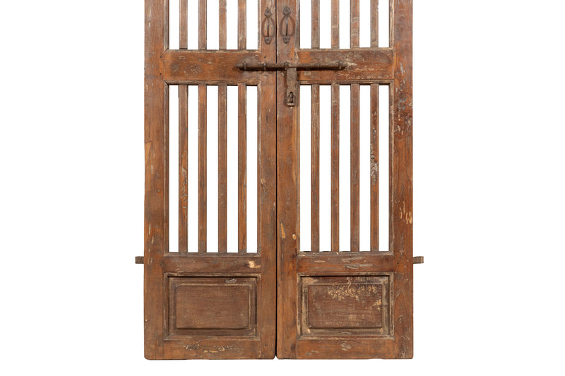 Biscottini Porta portone in legno massello e ferro da interno o da esterno vecchia e antica medievale scorrevole