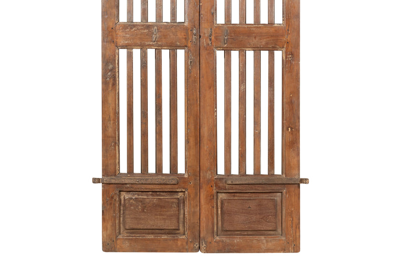 Biscottini Porta portone in legno massello e ferro da interno o da esterno vecchia e antica medievale scorrevole