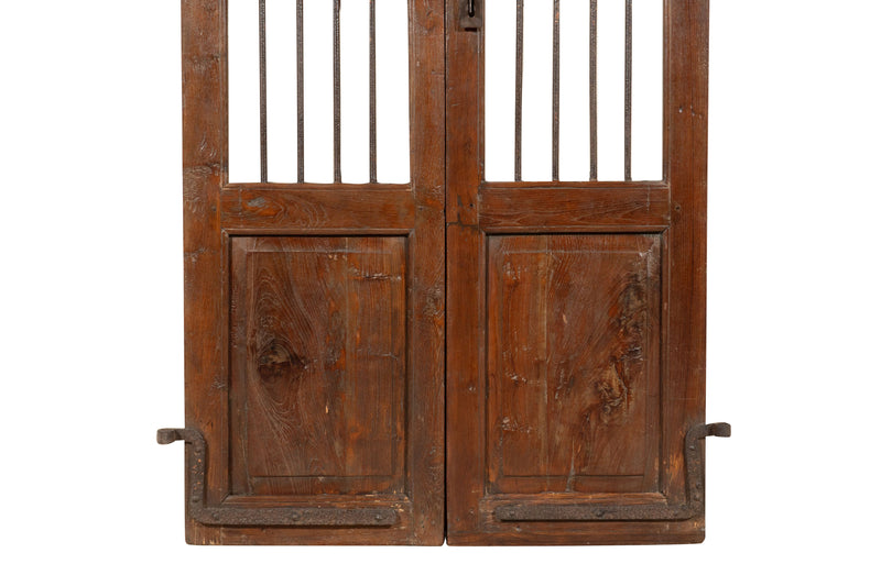 Biscottini Porta portone in legno massello e ferro da interno o da esterno vecchia e antica medievale scorrevole