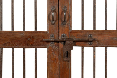 Biscottini Porta portone in legno massello e ferro da interno o da esterno vecchia e antica medievale scorrevole