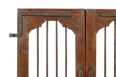 Biscottini Porta portone in legno massello e ferro da interno o da esterno vecchia e antica medievale scorrevole