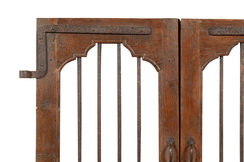 Biscottini Porta portone in legno massello e ferro da interno o da esterno vecchia e antica medievale scorrevole