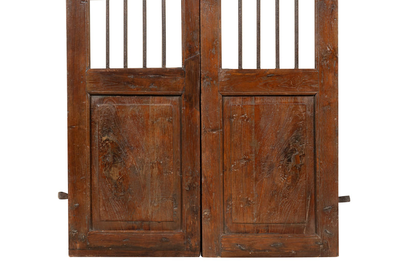 Biscottini Porta portone in legno massello e ferro da interno o da esterno vecchia e antica medievale scorrevole