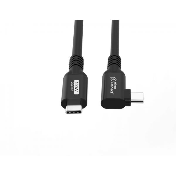 Microconnect USB3.2CC5-A cavo USB USB 3.2 Gen 2x2 5 m USB C Nero (USB-C to USB-C Premium cable - 5m, 100W, 20Gbps, USB 3.2 Gen - 2x2, Angled - Warranty: 300M)