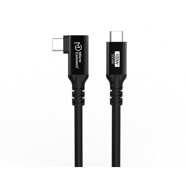Microconnect USB3.2CC5-A cavo USB USB 3.2 Gen 2x2 5 m USB C Nero (USB-C to USB-C Premium cable - 5m, 100W, 20Gbps, USB 3.2 Gen - 2x2, Angled - Warranty: 300M)