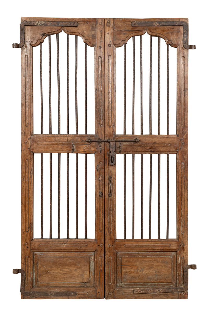 Biscottini Porta portone in legno massello e ferro da interno o da esterno vecchia e antica medievale scorrevole