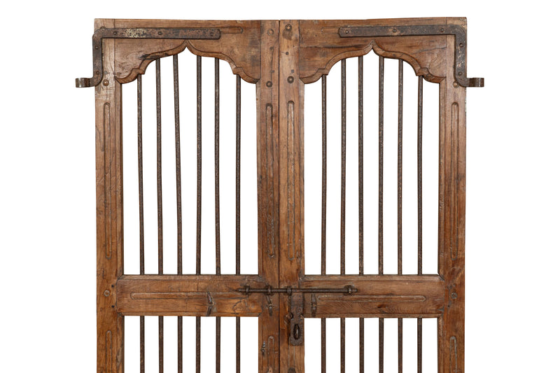 Biscottini Porta portone in legno massello e ferro da interno o da esterno vecchia e antica medievale scorrevole