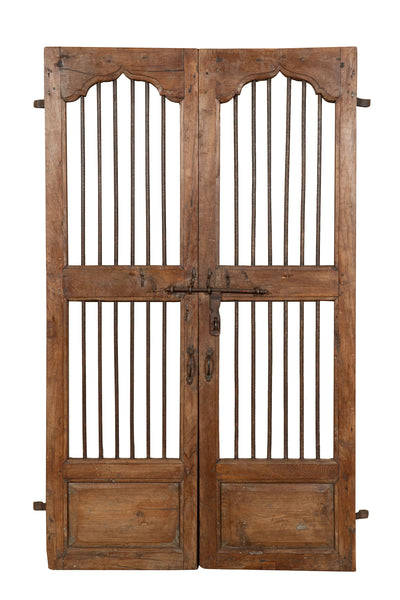 Biscottini Porta portone in legno massello e ferro da interno o da esterno vecchia e antica medievale scorrevole