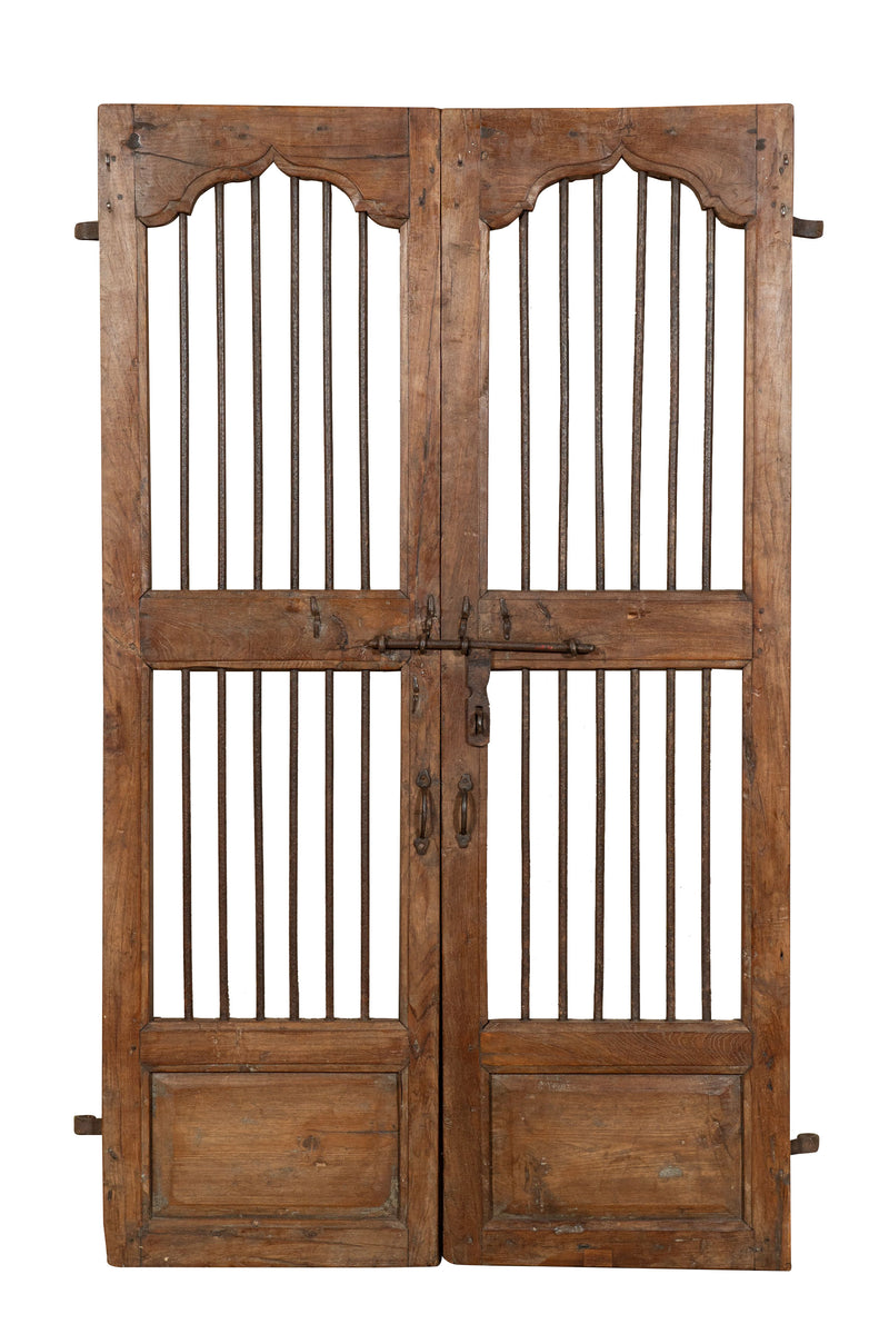 Biscottini Porta portone in legno massello e ferro da interno o da esterno vecchia e antica medievale scorrevole