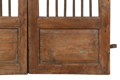 Biscottini Porta portone in legno massello e ferro da interno o da esterno vecchia e antica medievale scorrevole