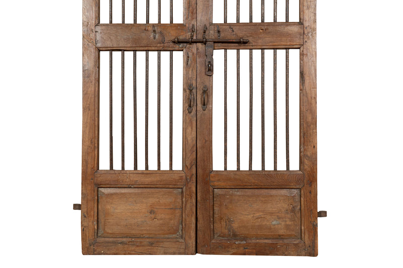 Biscottini Porta portone in legno massello e ferro da interno o da esterno vecchia e antica medievale scorrevole